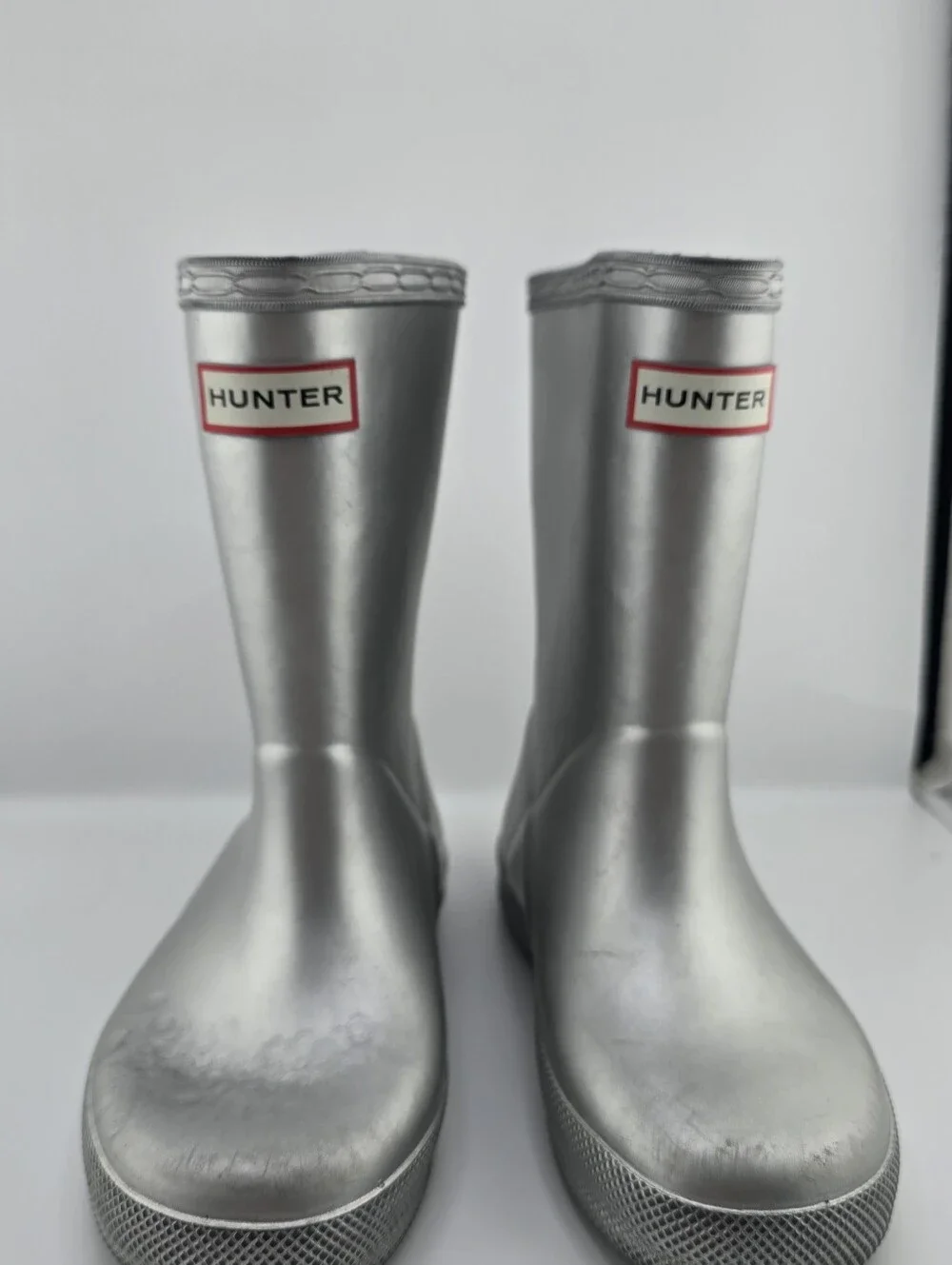 Hunter Metallic Silver Mid-Calf Rain Boots